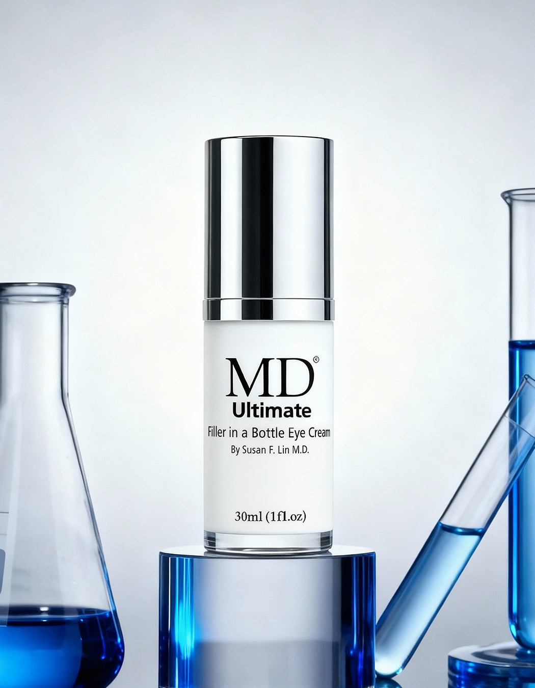 MD Ultimate Eye Cream solution for puffy eyes, dark circles, wrinkles, eye bags, and under-eye anti-aging support in the MD Skin collection