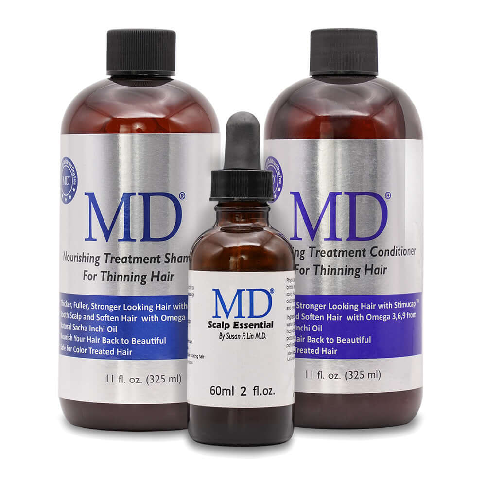 MDHair Super Healthy Scalp Bundle Best Hair Loss Product Shampoo Conditioner Hair growth Product  Stop Itchy Scalp  Regrow Longer Hair  
