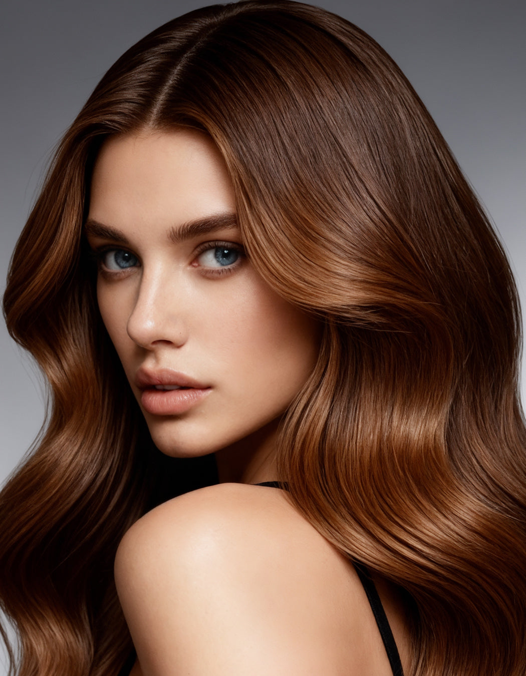 Woman with beautiful hair shown with MD Nutri Hair supplement and benefits: drug-free, hormone-free, made in USA, GMP certified, physician formulated, clinically tested, supports natural hair growth cycle and targets hair loss from aging, hormones, and genetics – for men and women