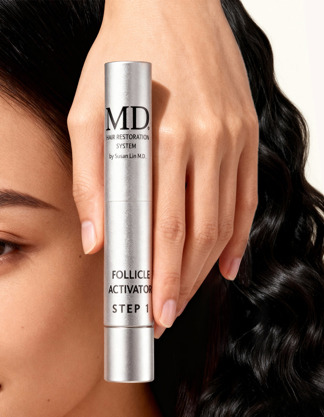 Drug-free hair regrowth treatment using MD Follicle Activator to safely nourish the scalp and energize hair growth.